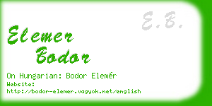 elemer bodor business card